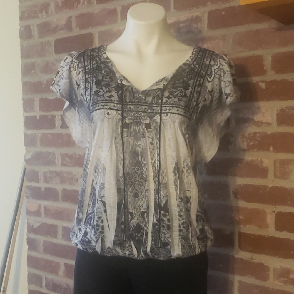 Short sleeve shirt - silver and black